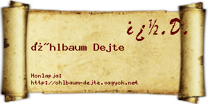 Öhlbaum Dejte névjegykártya